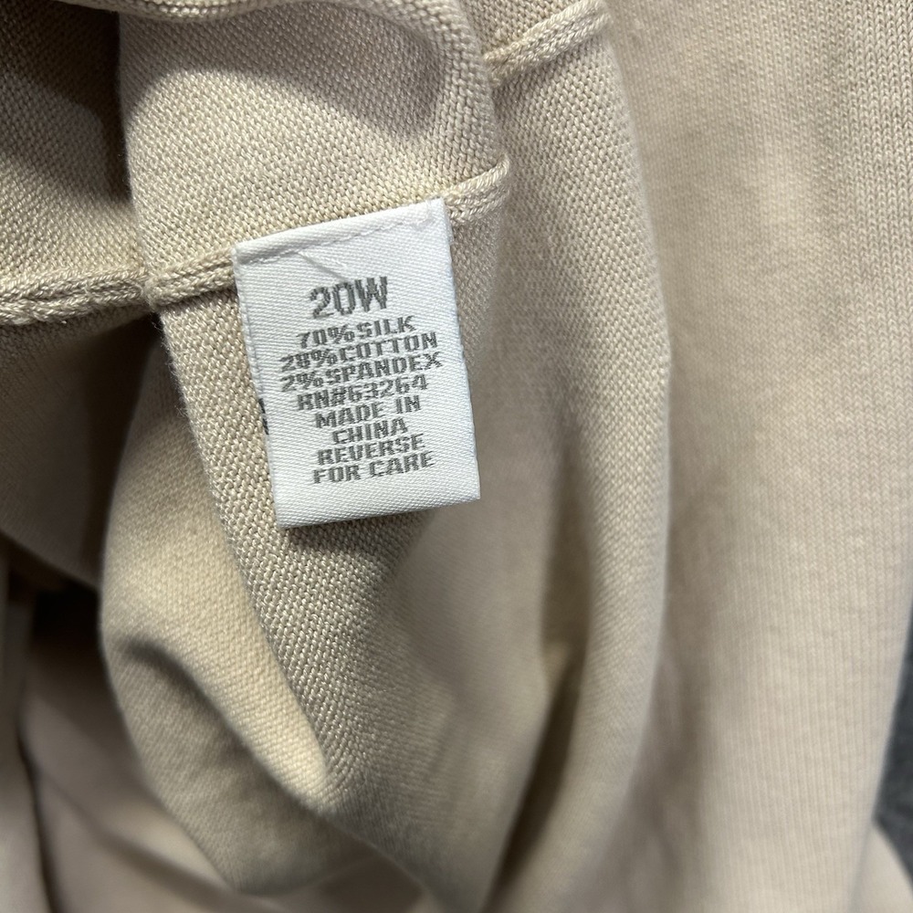 Dressbarn Woman Ivory Silk Blend Long Sleeve Mock‎ Neck Pullover Sweater 20W - Picture 5 of 10